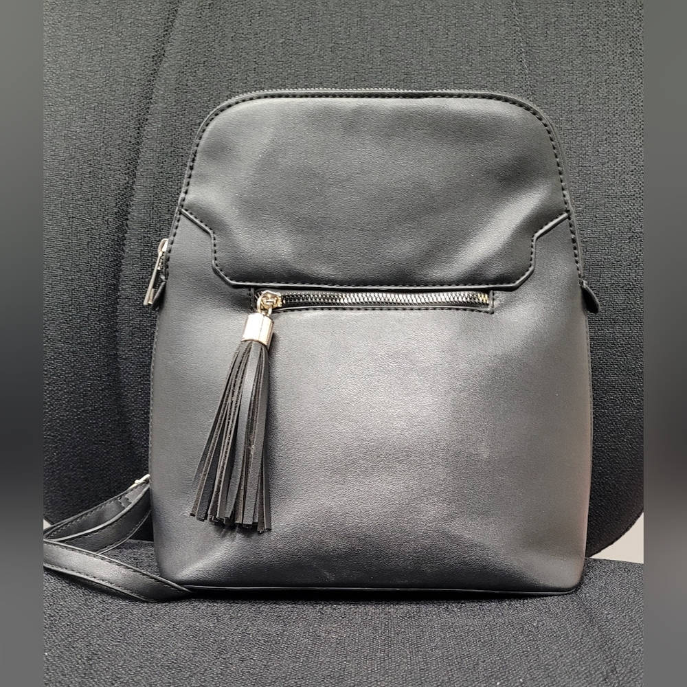 Ardene Black Faux Leather Backpack Purse